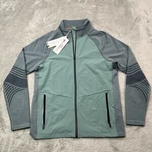 NEW Smartwool S Men's Intraknit Active Full Zip Merino‎ Wool Green Lead Sweater